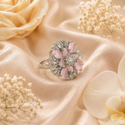 Flora Adjustable Studded Cocktail Ring for Women 1