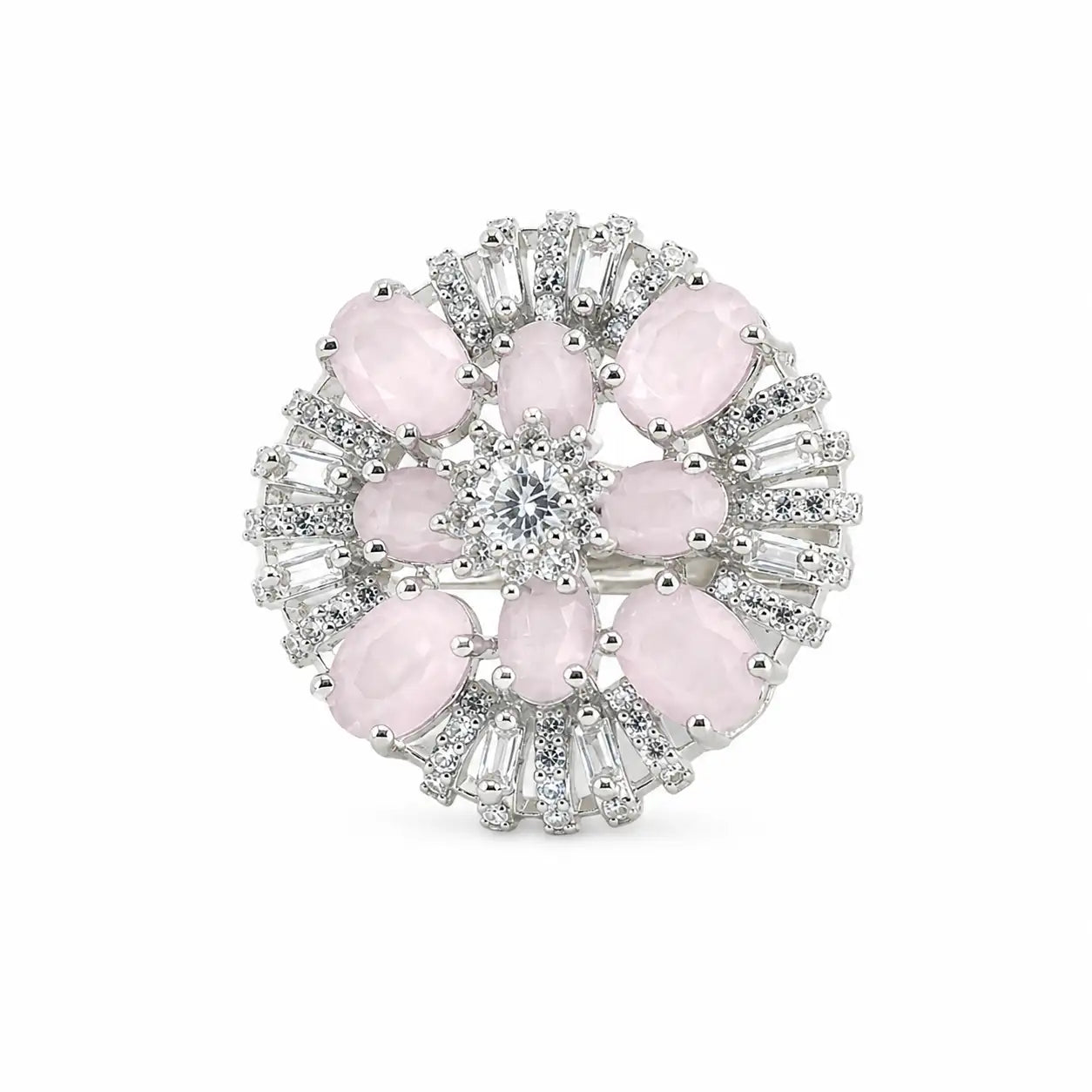 Flora Adjustable Studded Cocktail Ring for Women 3