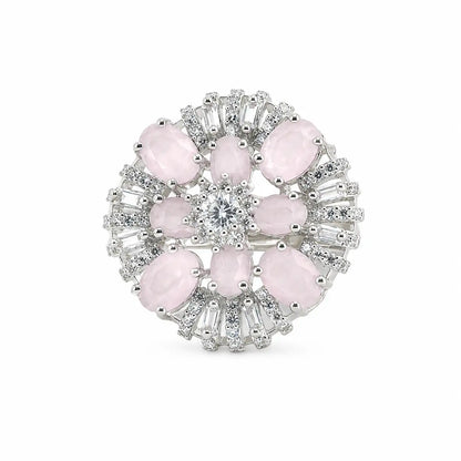 Flora Adjustable Studded Cocktail Ring for Women 3
