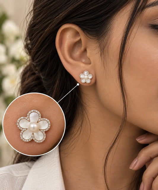 Flora Rhodium Earrings 2