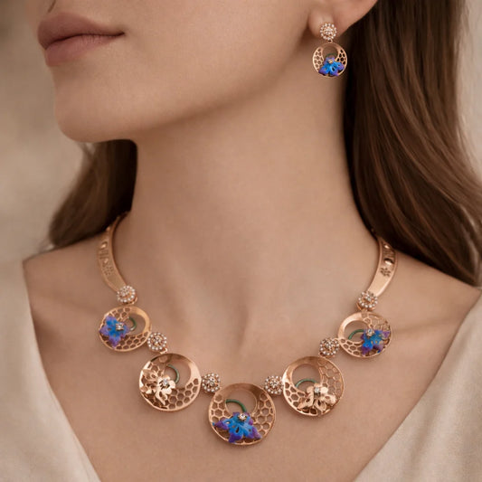 Flora Rose Gold Necklace Set 4