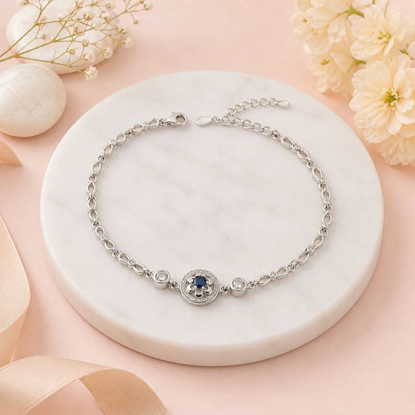 Focus Studded Rhodium Bracelet for Women 1