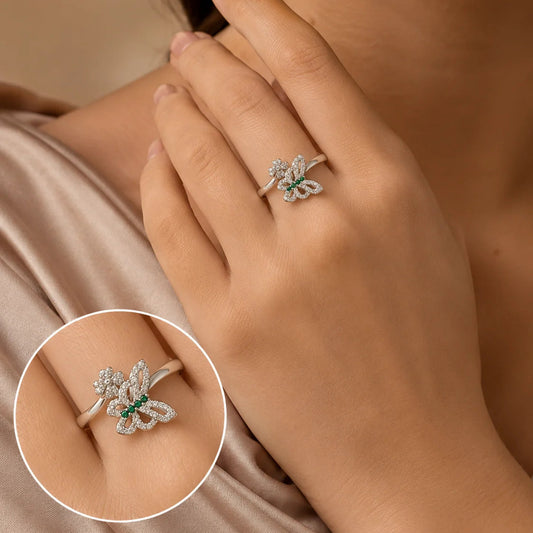 Follow Me Studded Adjustable Fidget Ring for Women 2