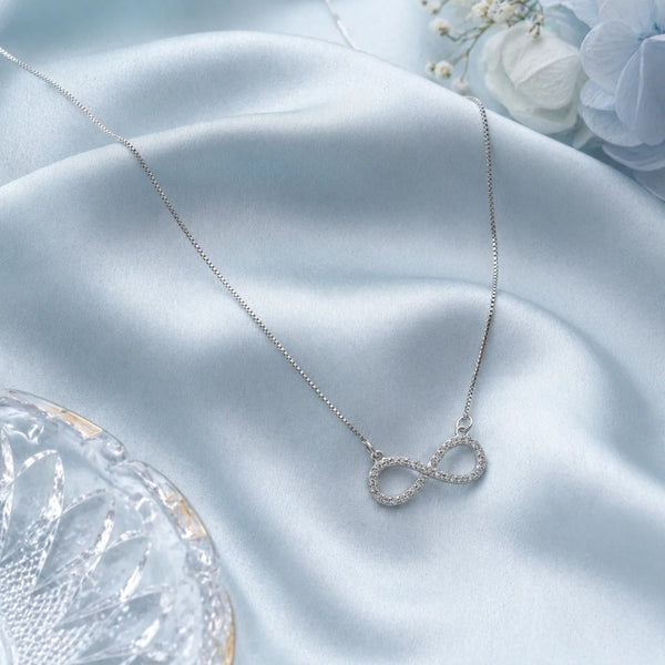 Forevermore Studded Rhodium Necklace 1