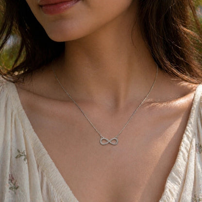 Forevermore Studded Rhodium Necklace 2