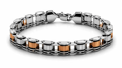 Forge Line Rose Gold & Rhodium Bracelet for Men 4