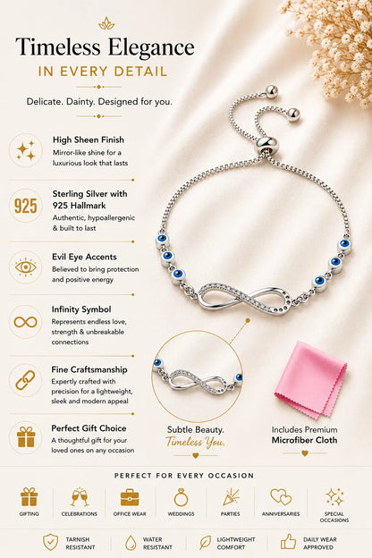 Foster Studded Adjustable Evil Eye Bracelet 3
