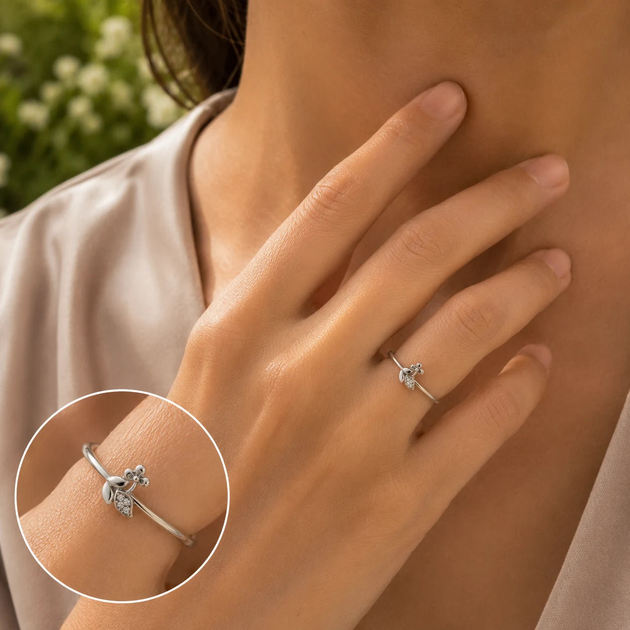 Gem Orchard Studded Adjustable Ring for Women 5
