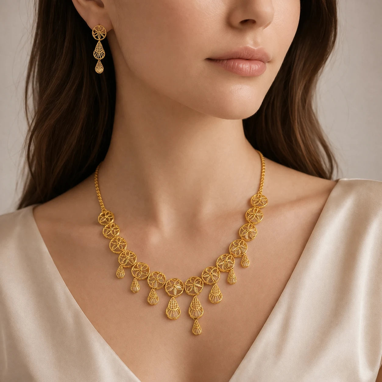 Glint Gold Plated Necklace Set 2