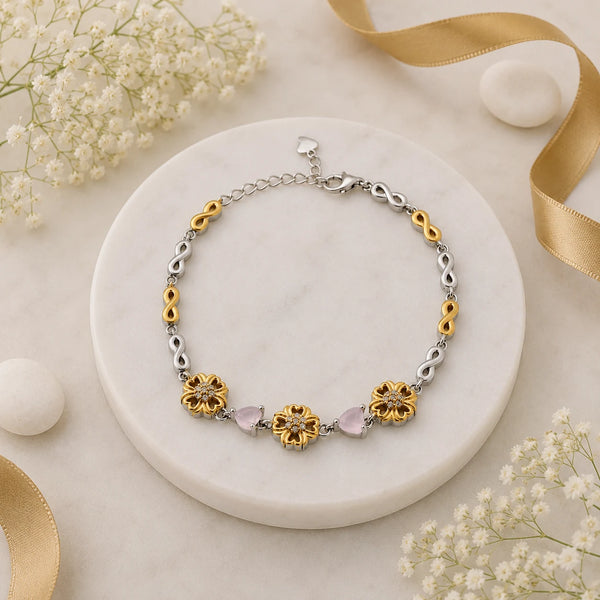 Golden Bloorn Gold Plated & Rhodium Bracelet for Women 1