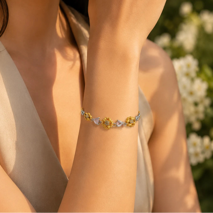 Golden Bloorn Gold Plated & Rhodium Bracelet for Women 2