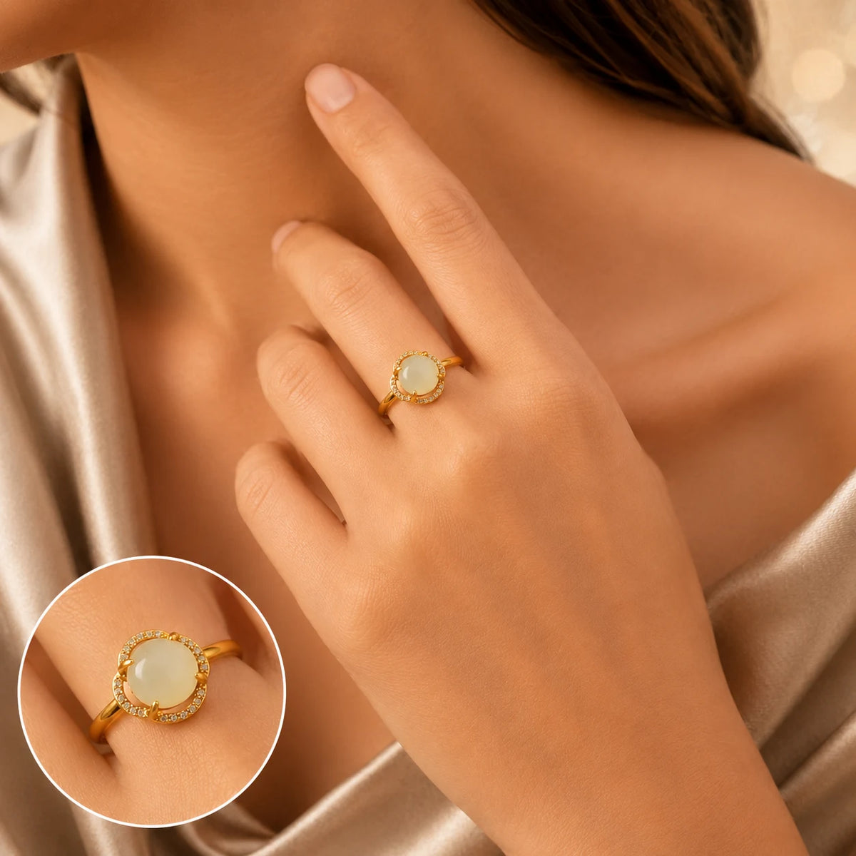 Golden Moon Adjustable Gold Plated Ring for Women 2