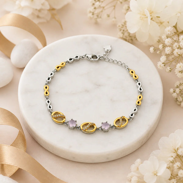 Golden Sheen Gold Plated & Rhodium Bracelet for Women 1