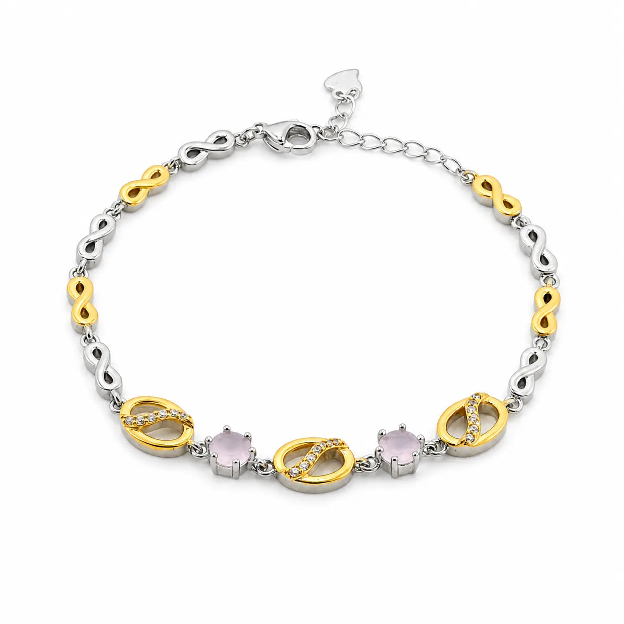 Golden Sheen Gold Plated & Rhodium Bracelet for Women 3