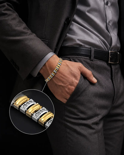 Golden Titan Gold Plated Studded Bracelet for Men 2