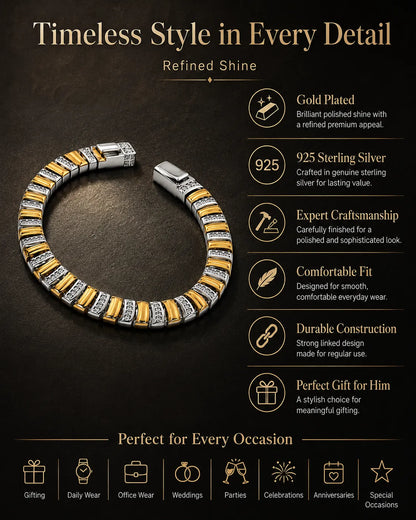 Golden Titan Gold Plated Studded Bracelet for Men 3
