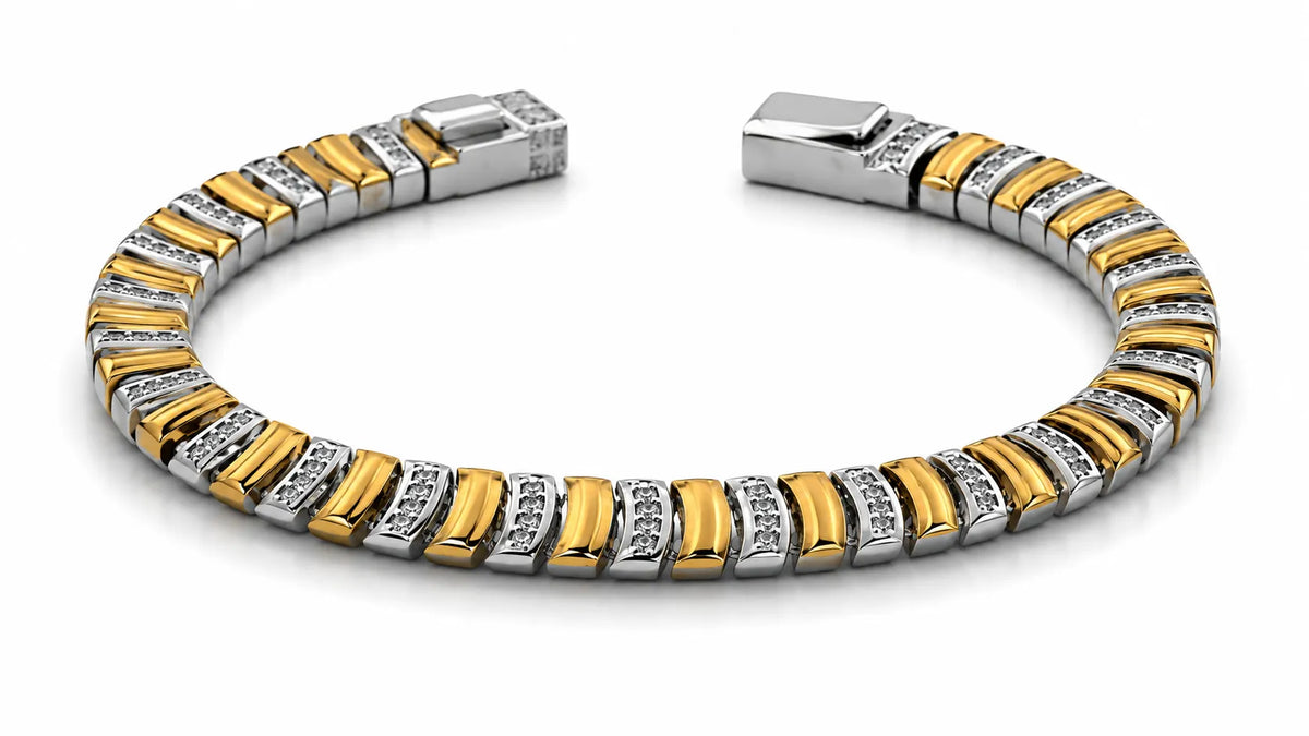 Golden Titan Gold Plated Studded Bracelet for Men 4