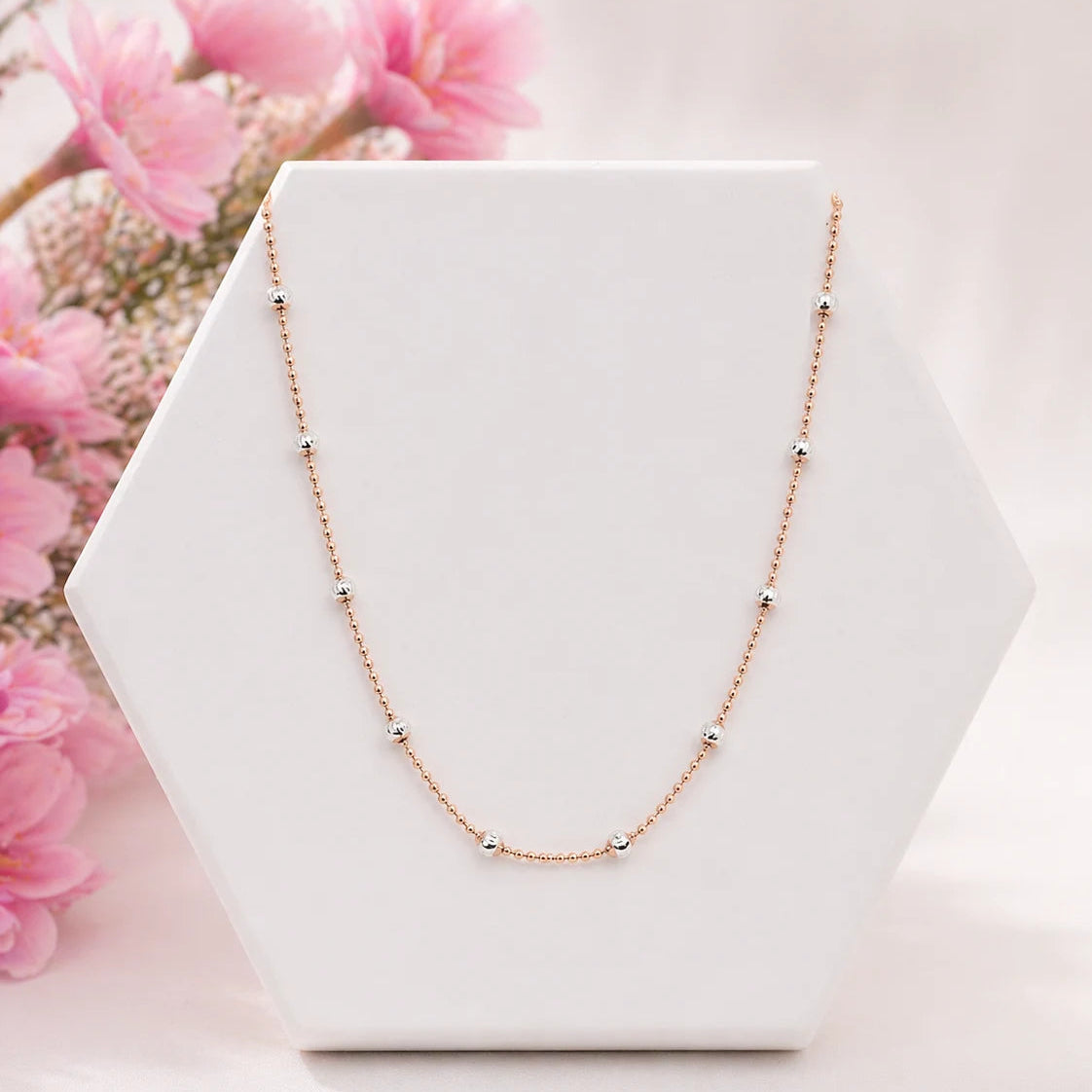 Grace Rose Gold & Rhodium Necklace 1