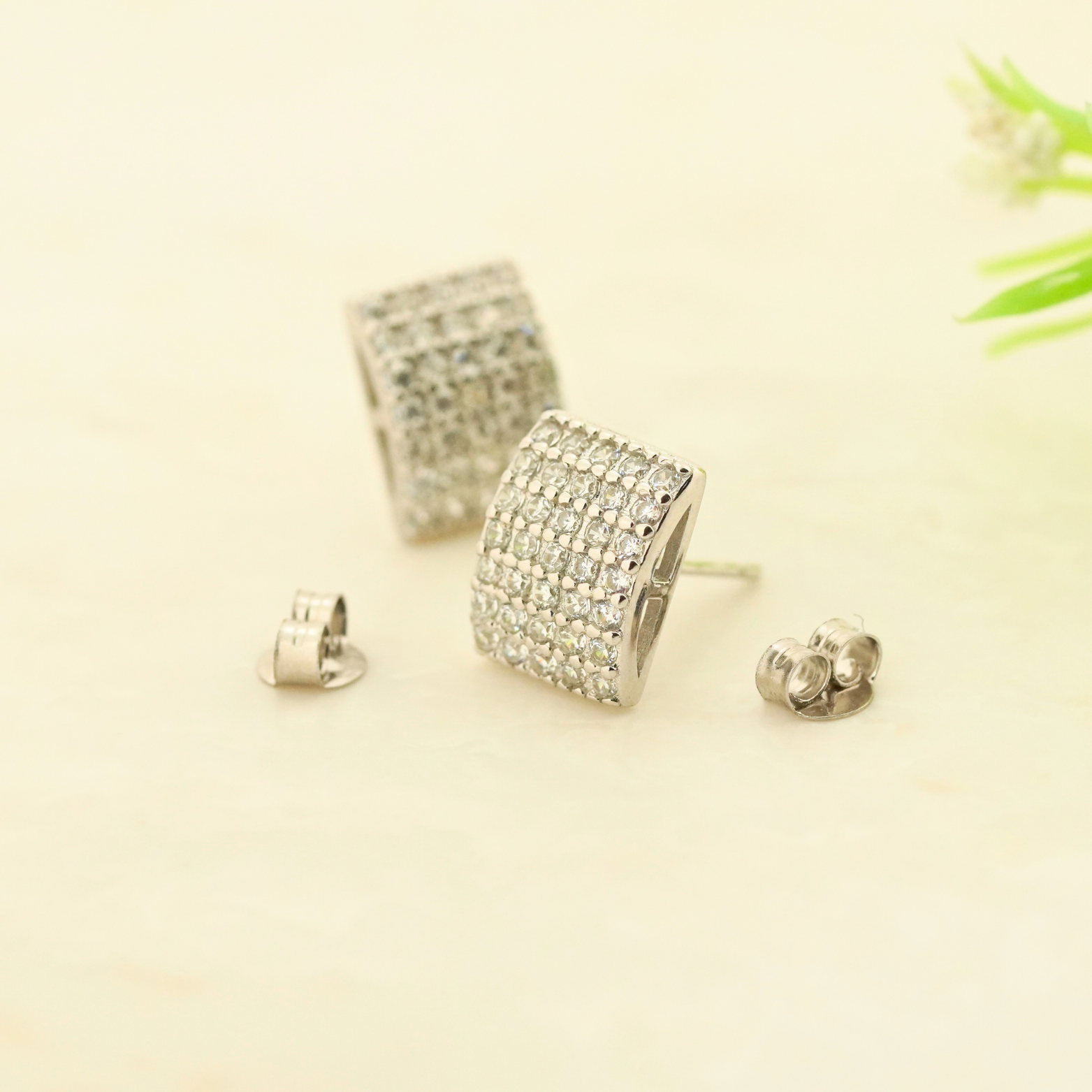 Gridlock Rhodium Earrings 4