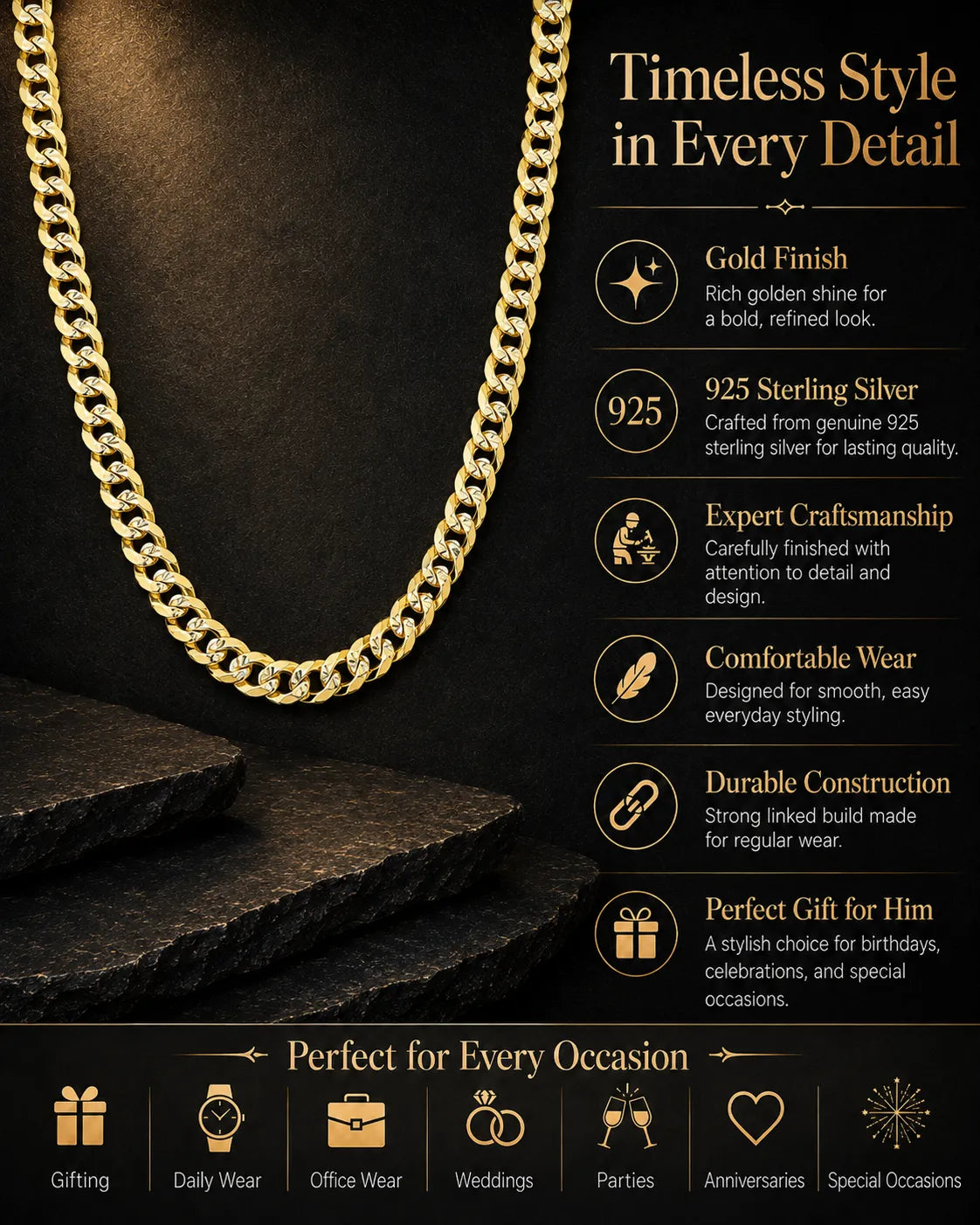 Griffin Gold Plated Chain for Men 3