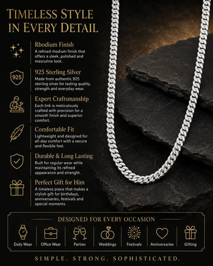Griffin Rhodium Plated Chain for Men 3