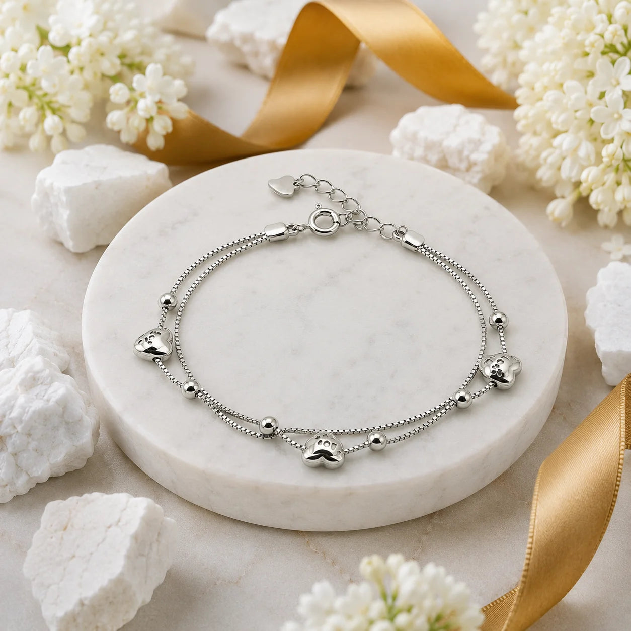 Heart Connection Rhodium Bracelet for Women 1