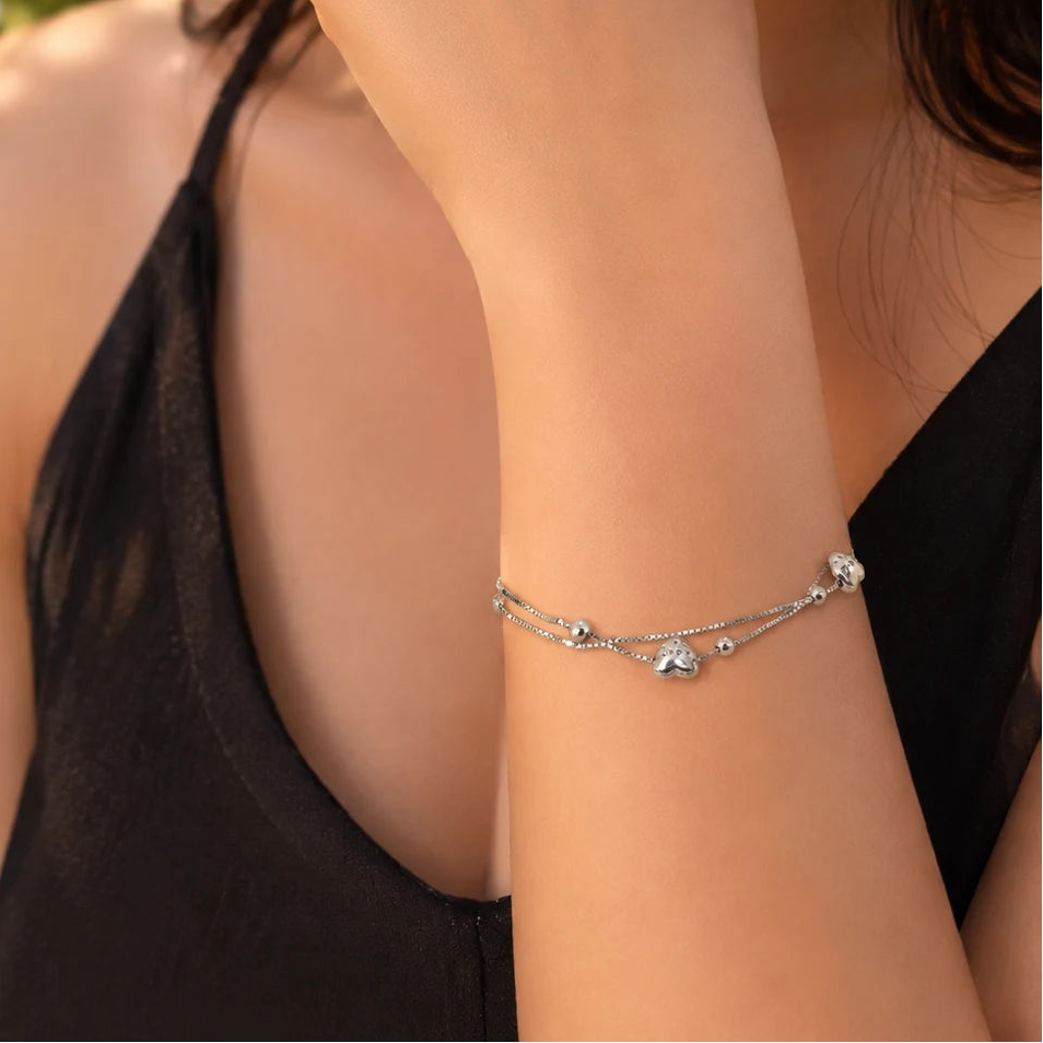 Heart Connection Rhodium Bracelet for Women 2