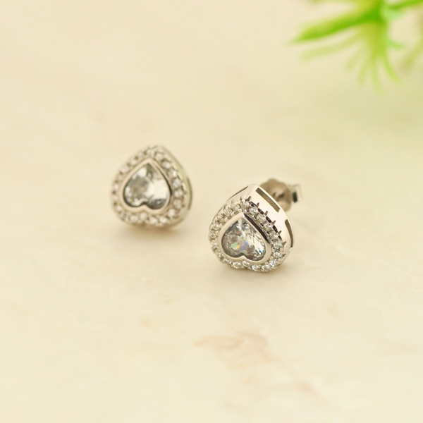 Heartfelt Rhodium Earrings 1