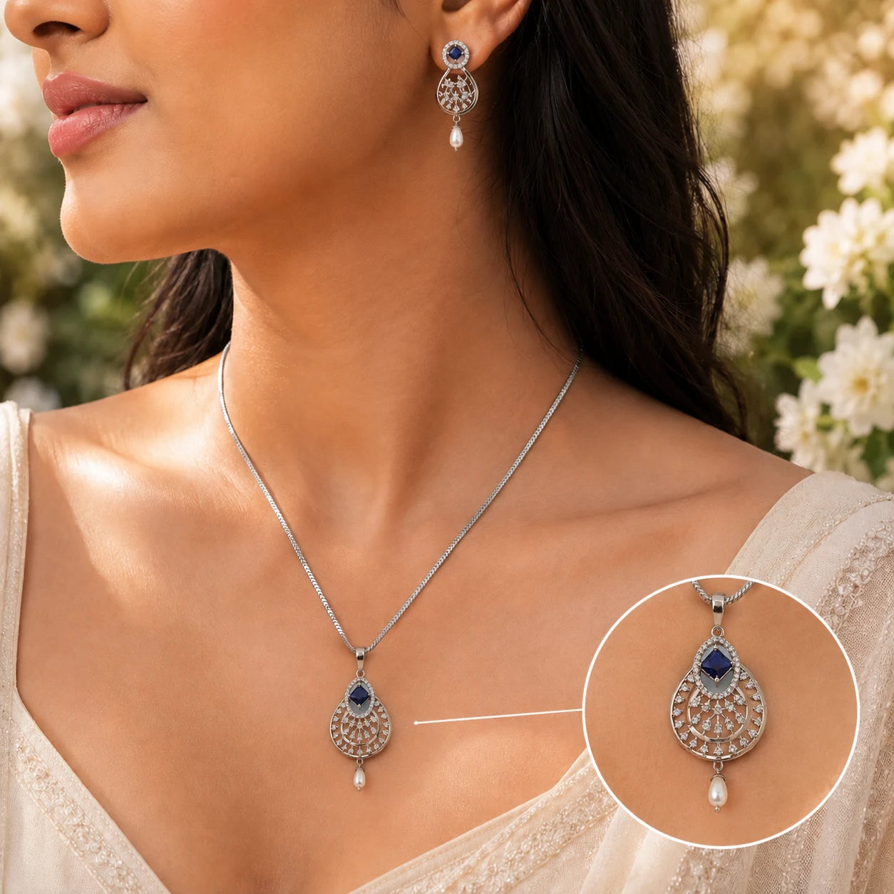 Her Grace Pendant Set with Removable Chunky Snake Chain 2