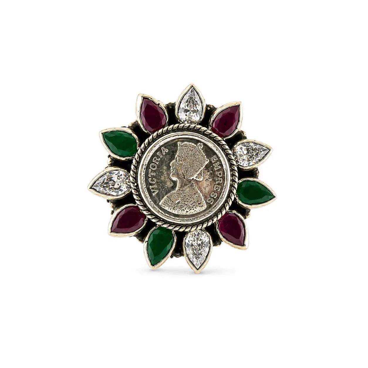 Her Majesty Oxidised Adjustable Ring for Women 3