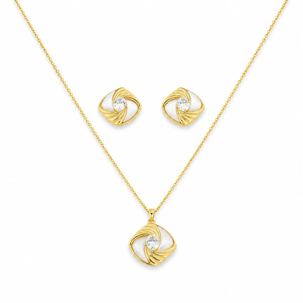 Heritage Gold Plated MOP Pendant Set 3