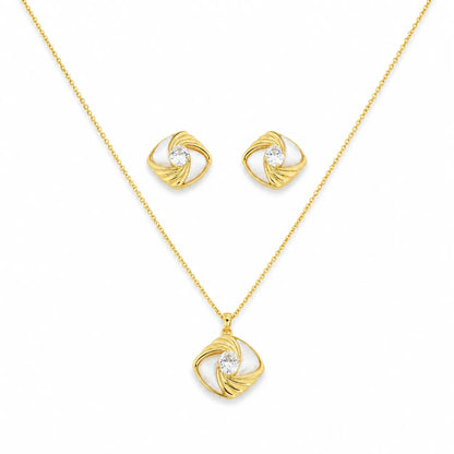 Heritage Gold Plated MOP Pendant Set 3