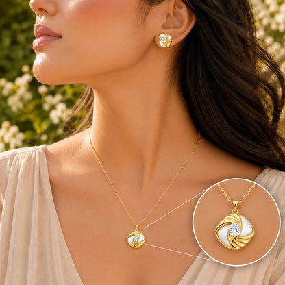 Heritage Gold Plated MOP Pendant Set 4