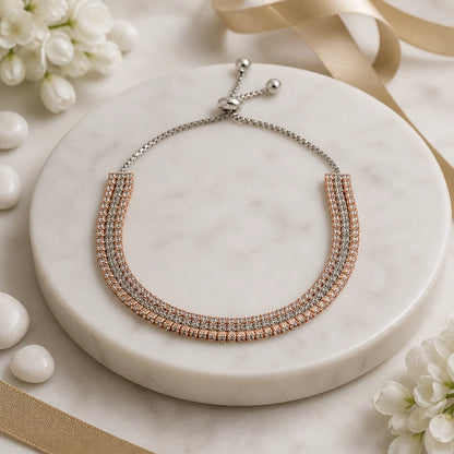 High Street Studded Rose Gold & Rhodium Bracelet 1