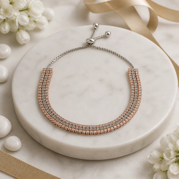 High Street Studded Rose Gold & Rhodium Bracelet 1
