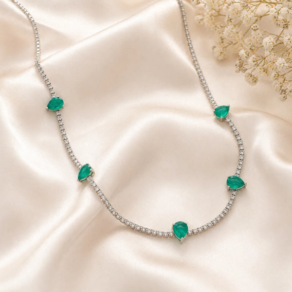 Highness Rhodium and Solitaire Necklace 1