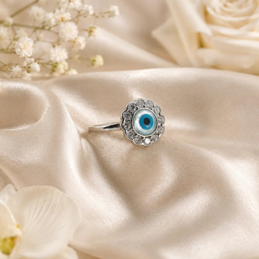 I Spy Studded Evil Eye Adjustable Ring for Women 1