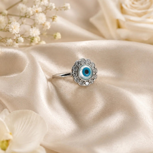 I Spy Studded Evil Eye Adjustable Ring for Women 1