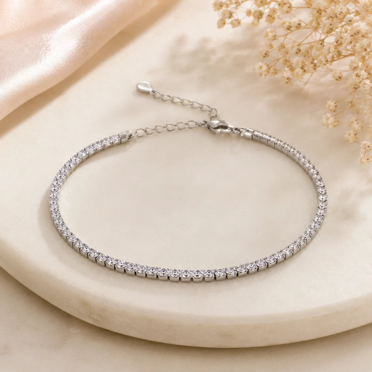 Illustria Studded Rhodium Bracelet 1