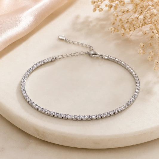 Illustria Studded Rhodium Bracelet 1