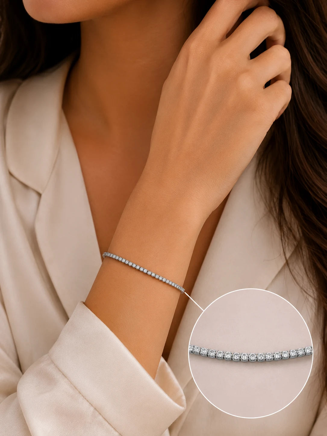 Illustria Studded Rhodium Bracelet 2