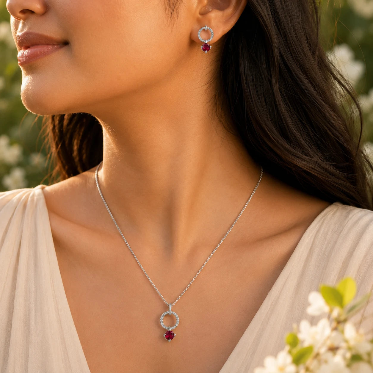 Imbibe Studded Pendant Set with Removable Curb Chain 2