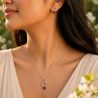 Imbibe Studded Pendant Set with Removable Curb Chain 2