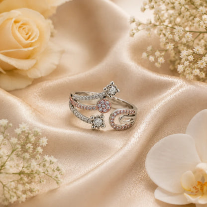 Imperia Rose Gold & Rhodium Adjustable Ring for Women 1