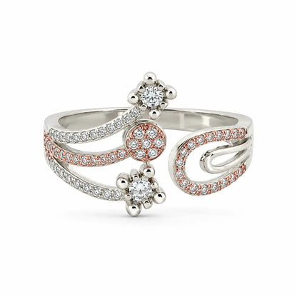 Imperia Rose Gold & Rhodium Adjustable Ring for Women 3