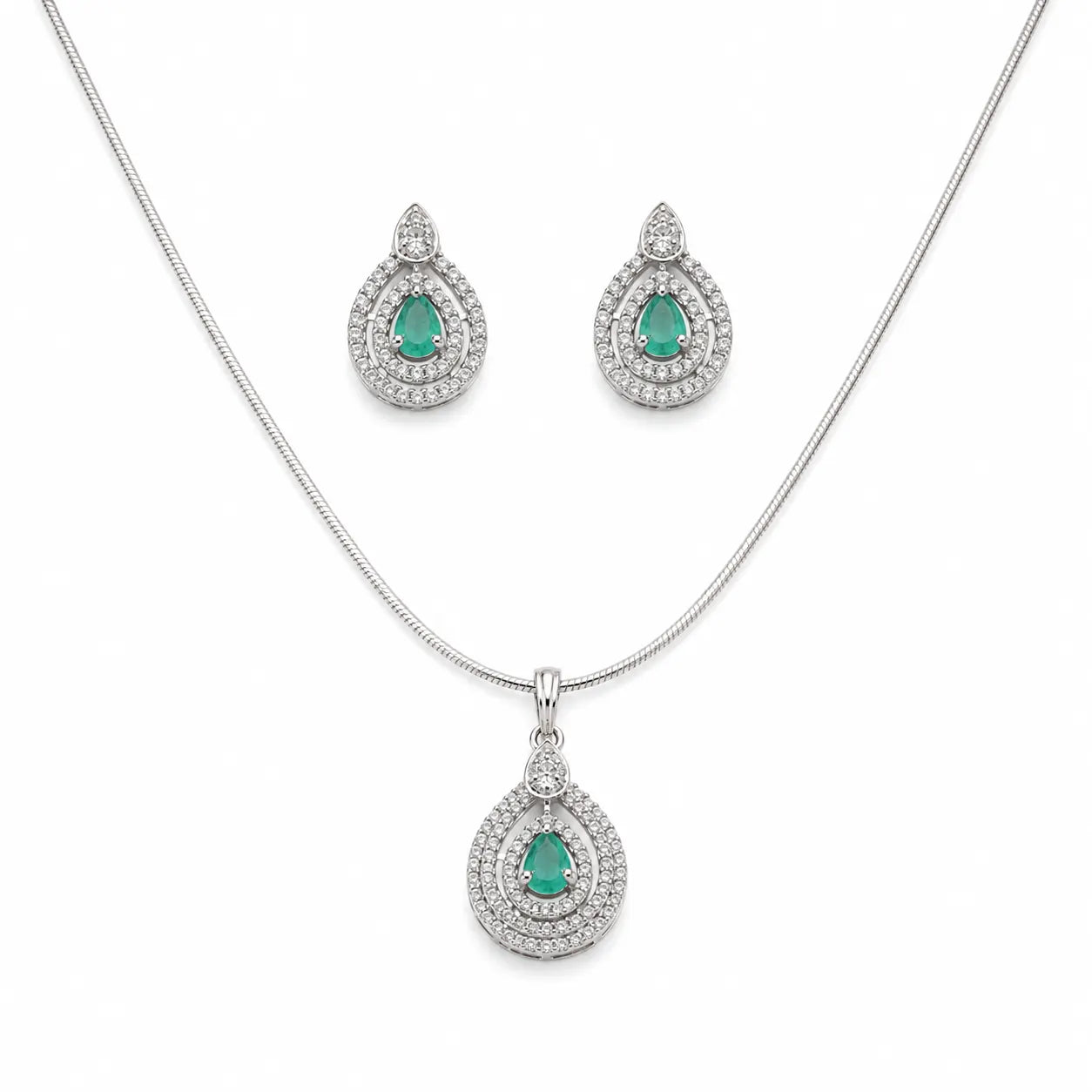 Imperial Studded Pendant Set with Removable Snake Chain 3