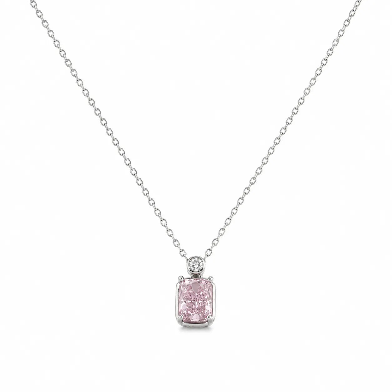Impression Blush Studded Rhodium Necklace 4