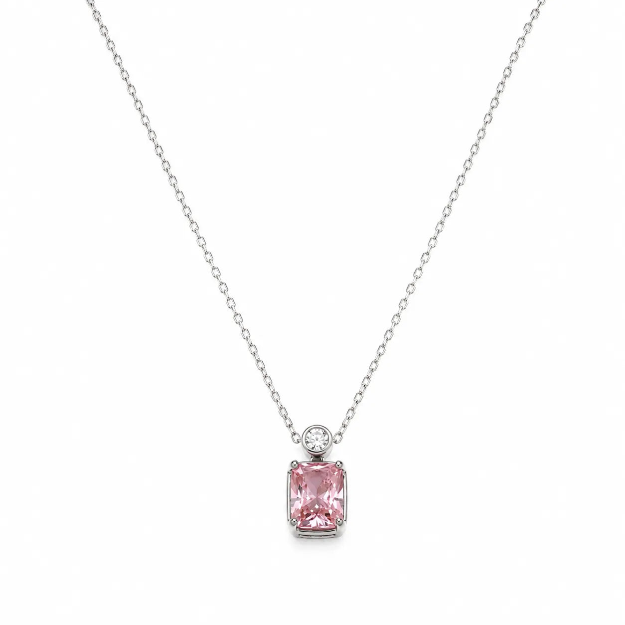 Impression Sakura Studded Rhodium Necklace 4