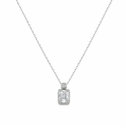 Impression White Studded Rhodium Necklace 4