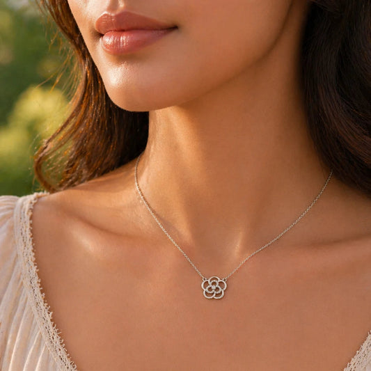 In Bloom Rhodium Necklace 2
